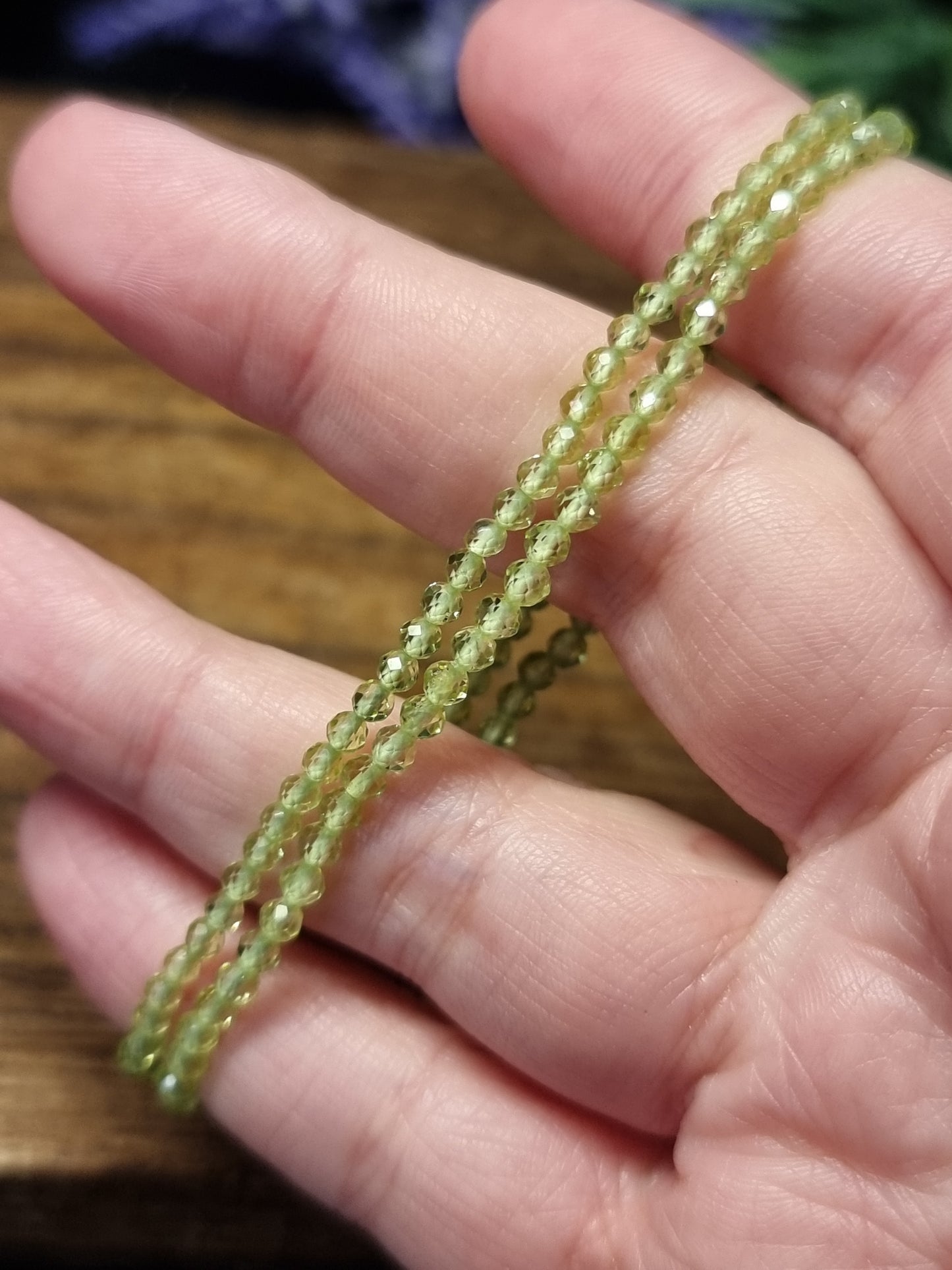 3mm faceted peridot bracelets