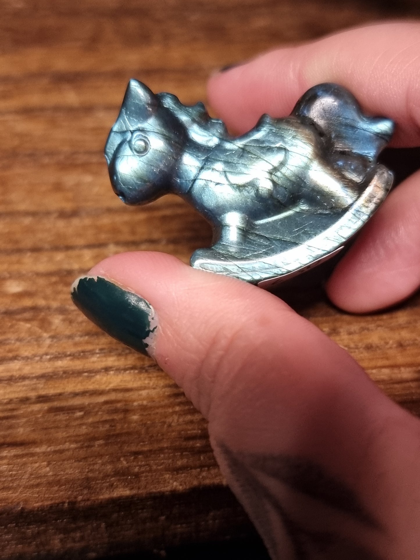 Labradorite rocking horse