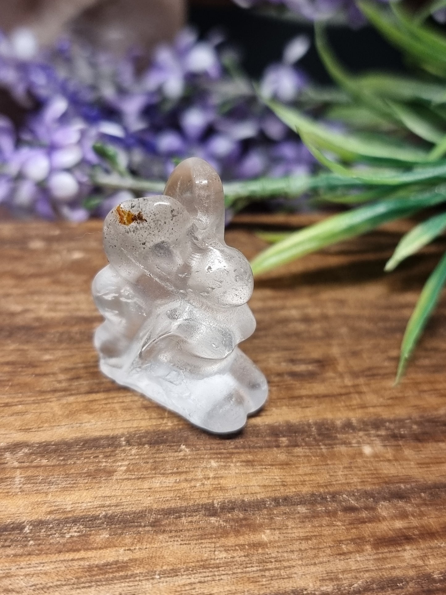 Clear quartz fairy carving
