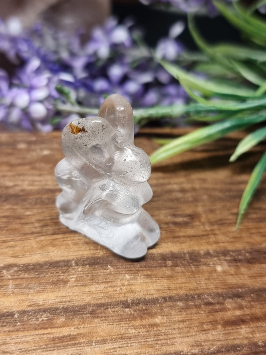 Clear quartz fairy carving