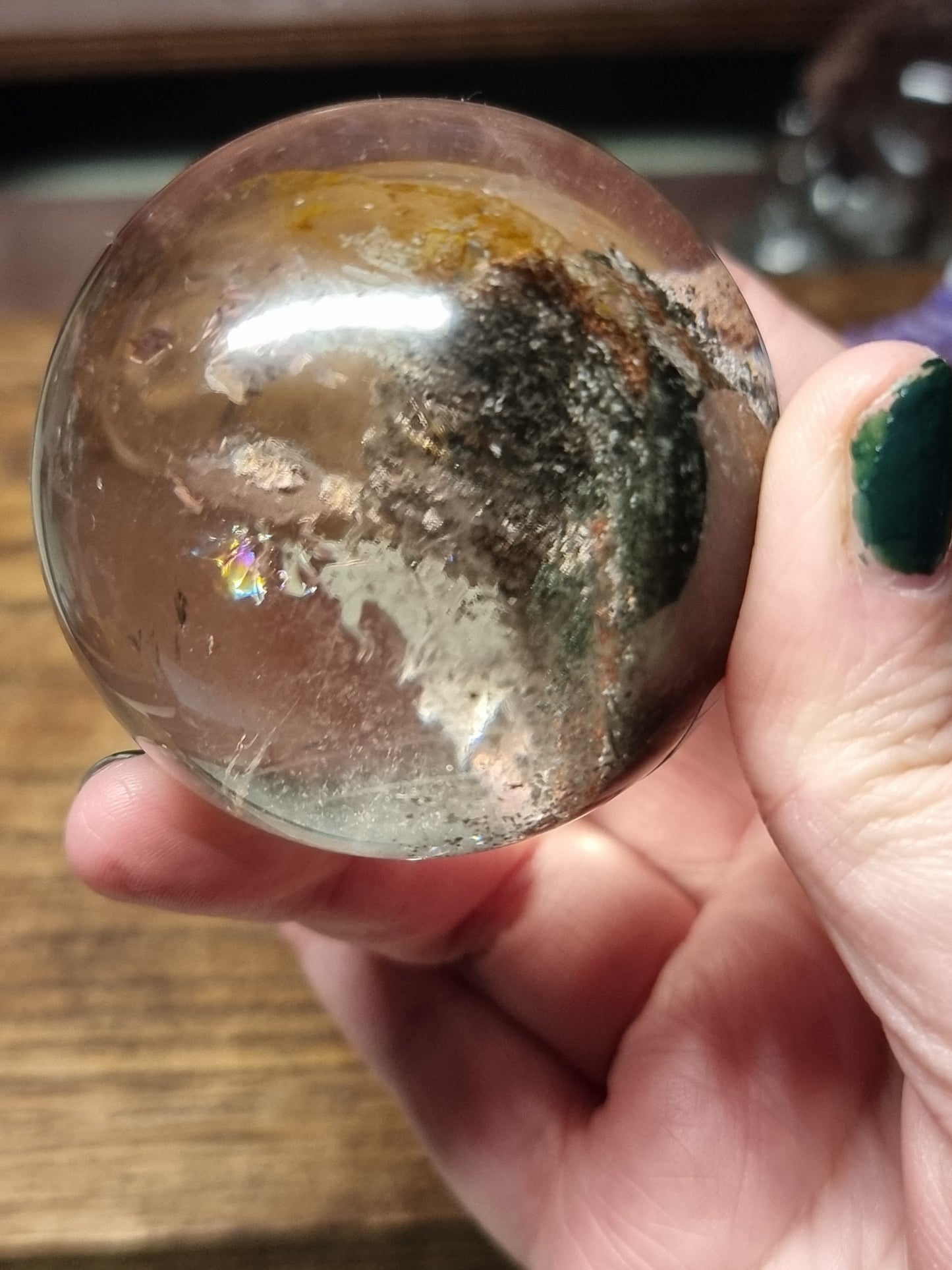 Garden quartz sphere A