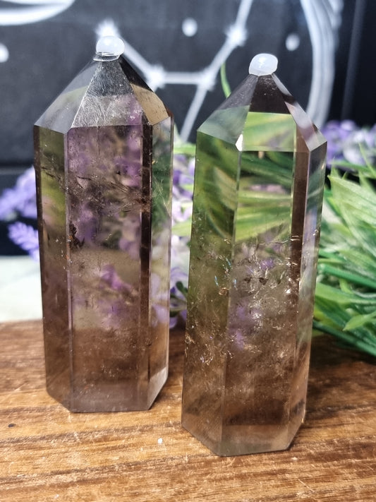 Smokey quartz towers