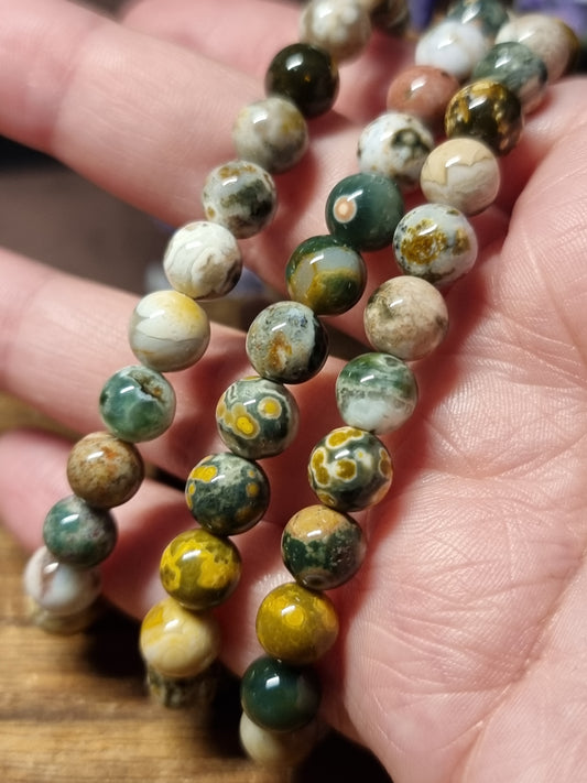 Orbicular ocean jasper 8mm bracelets