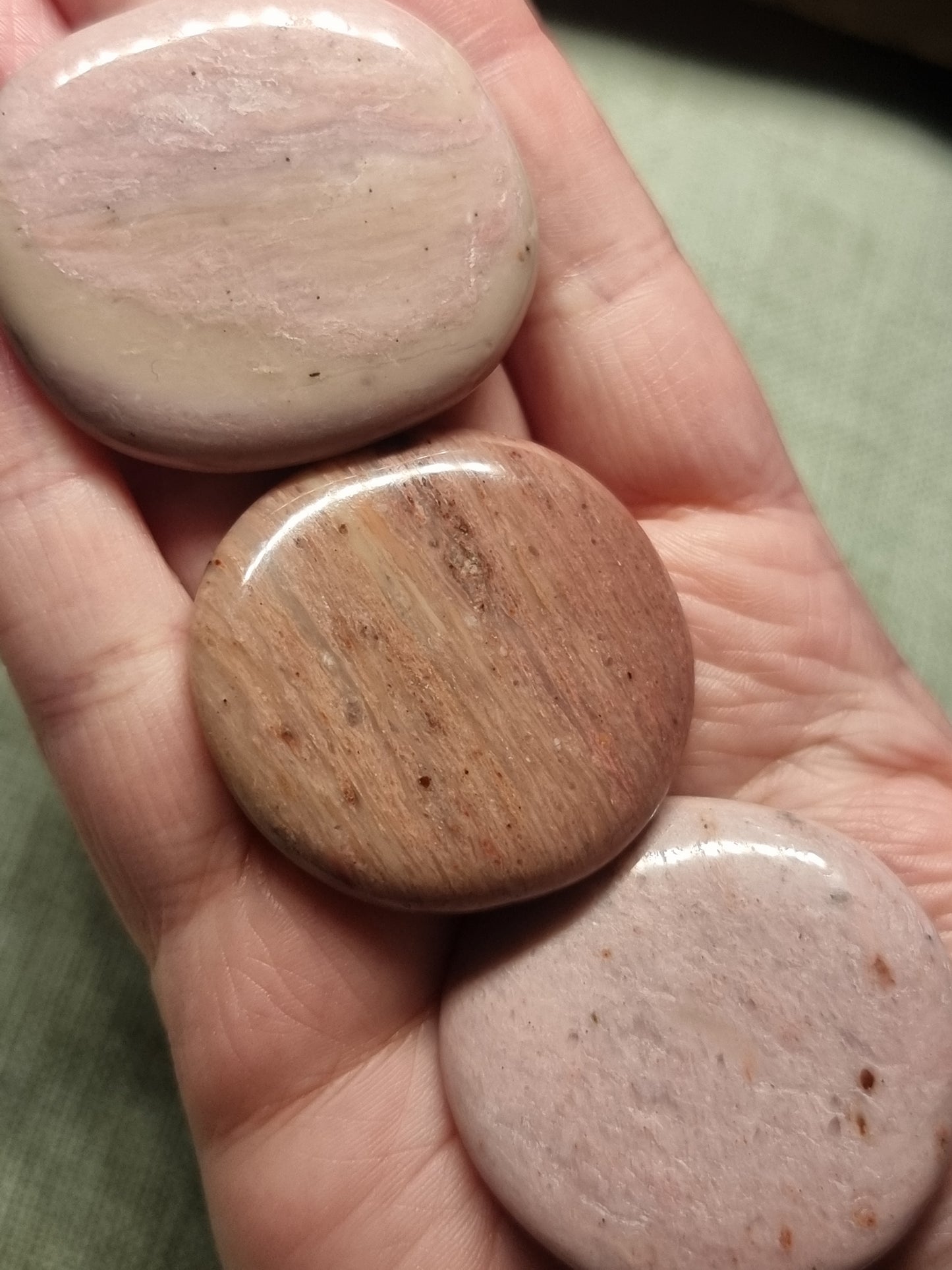 Pink petrified wood flatstones