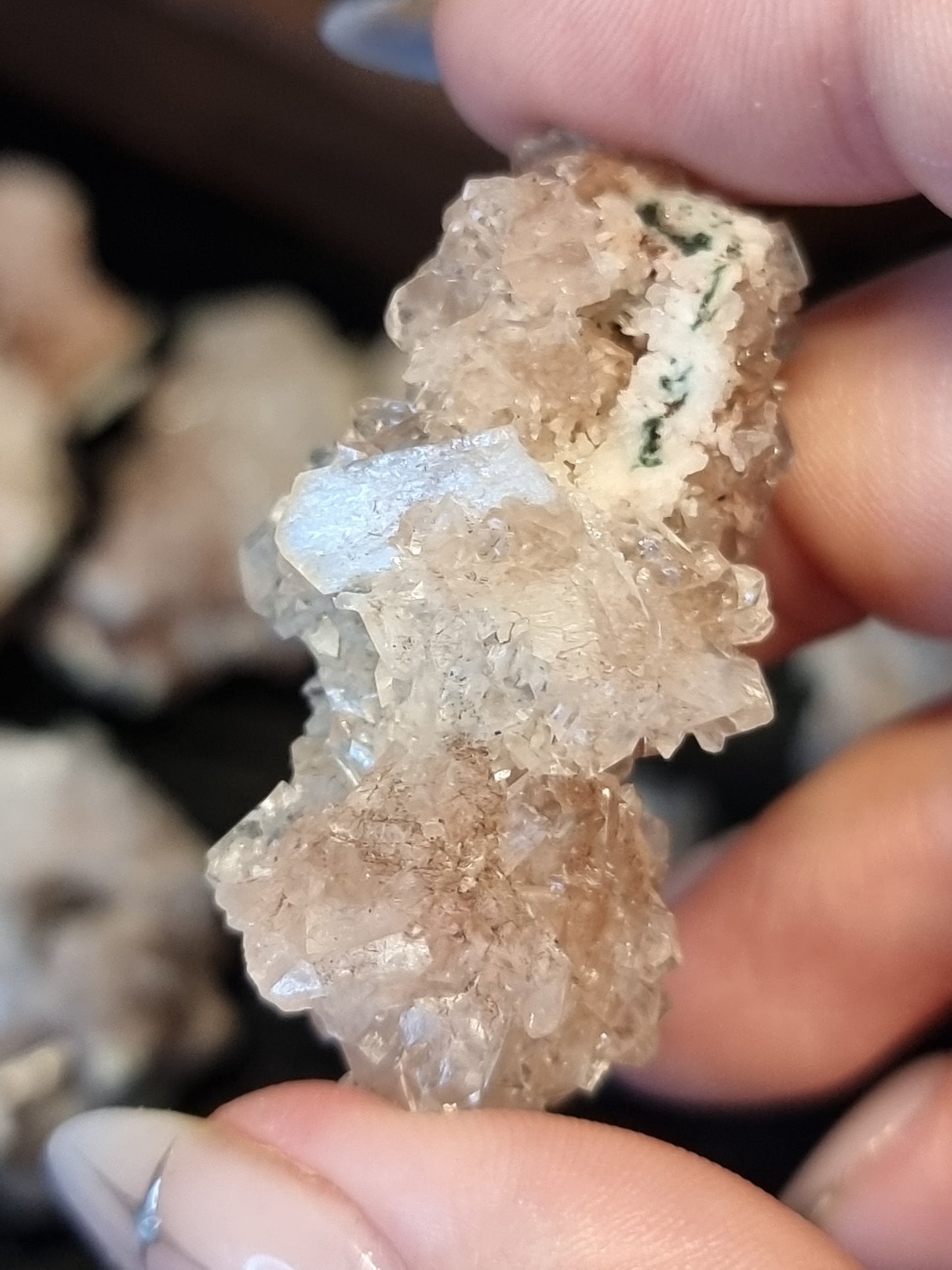 Rare apophyllite with red chalcedony specimens