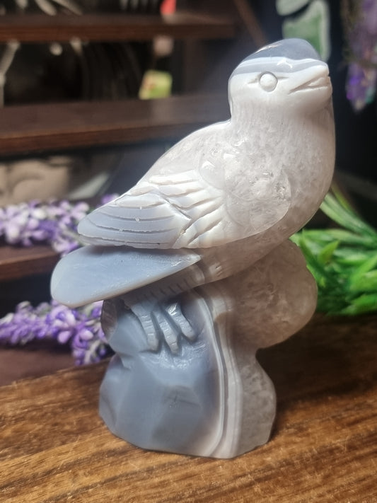Agate bird carving