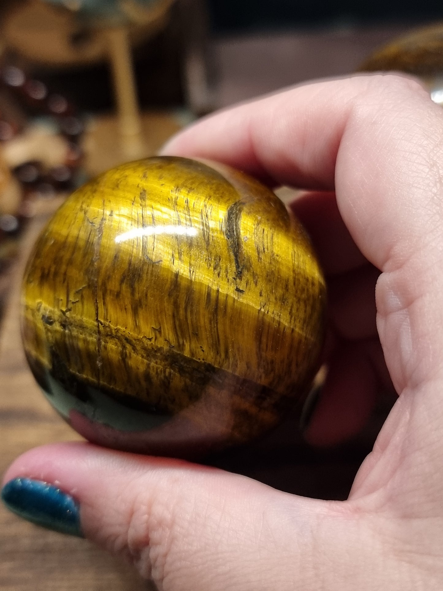 Tigers eye spheres