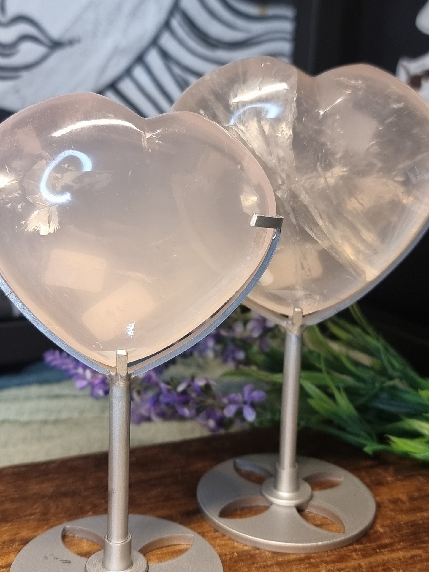 Rose quartz hearts