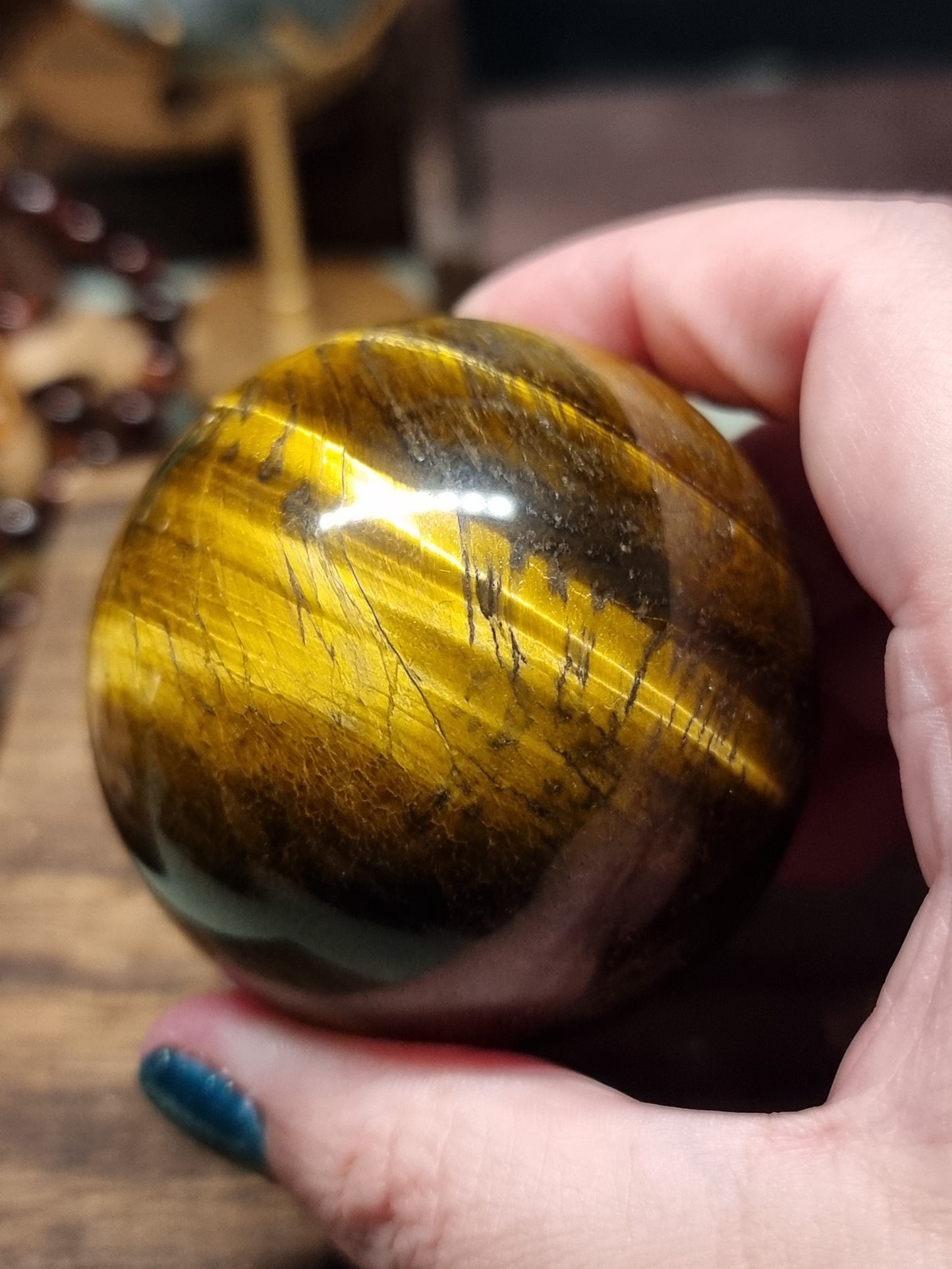 Tigers eye spheres