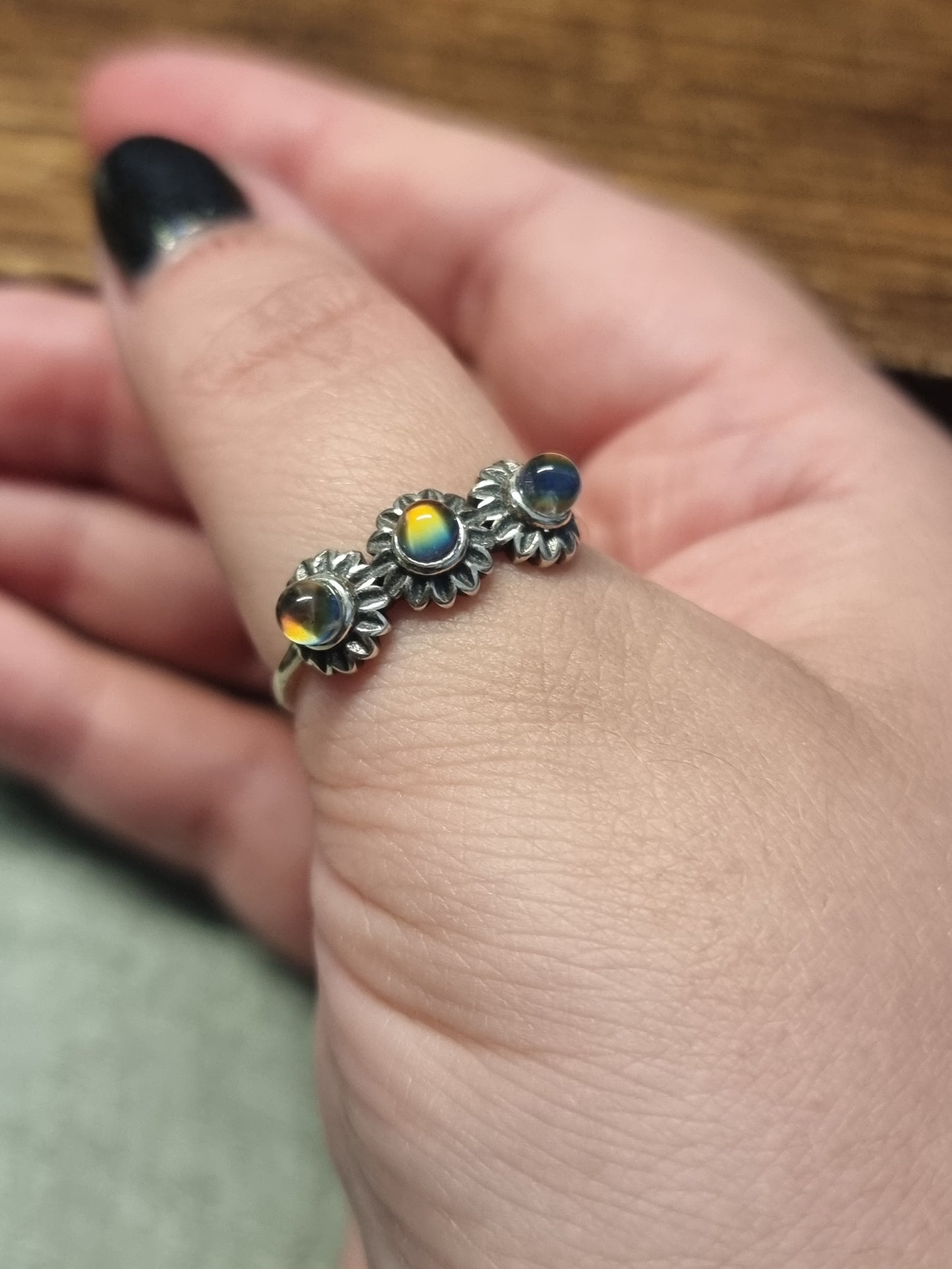 Madagascar moonstone S925 adjustable rings