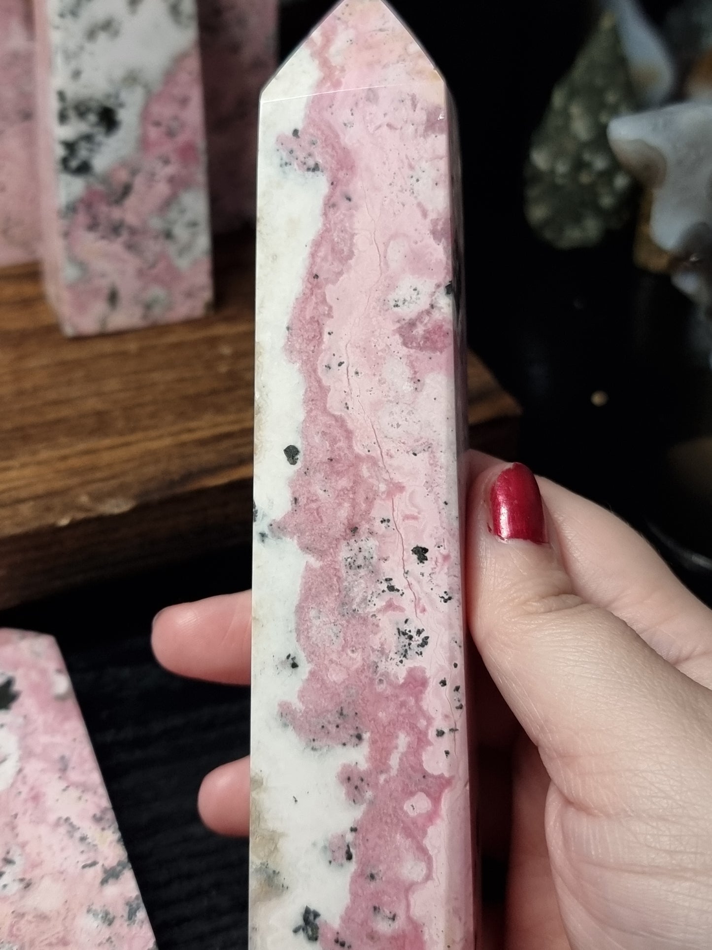 Peruvian rhodonite towers