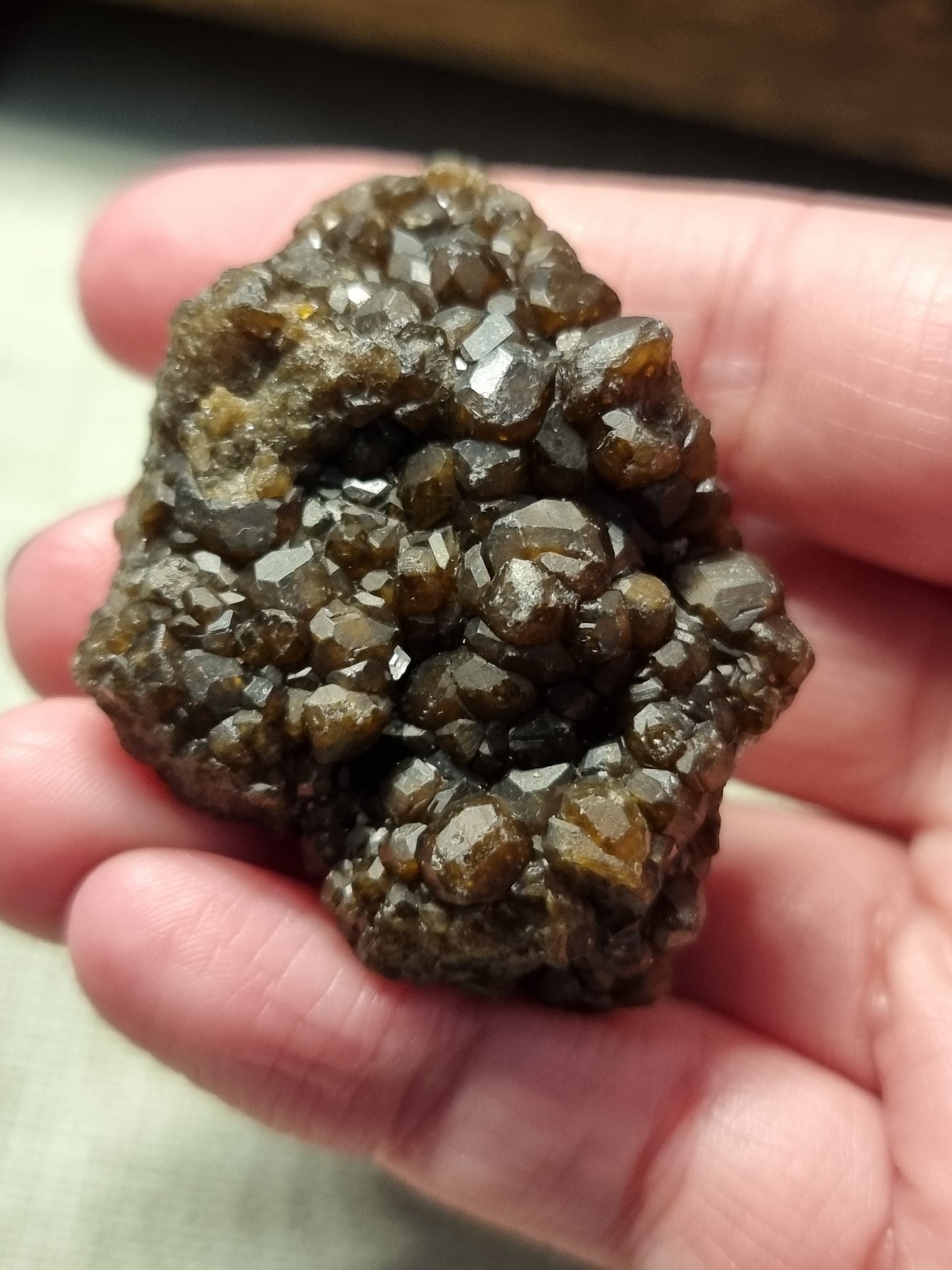 Green garnet clusters