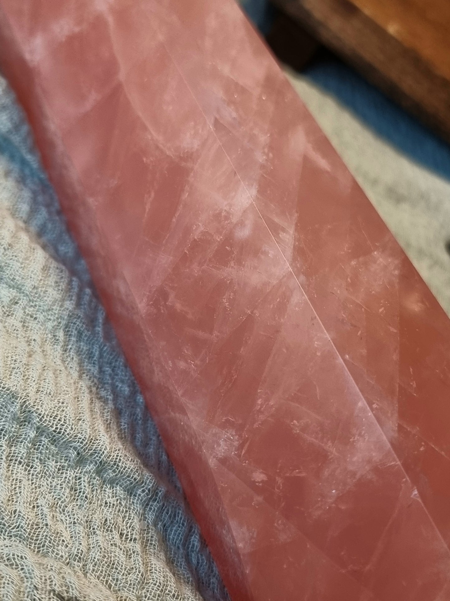 Statement Rose quartz tower