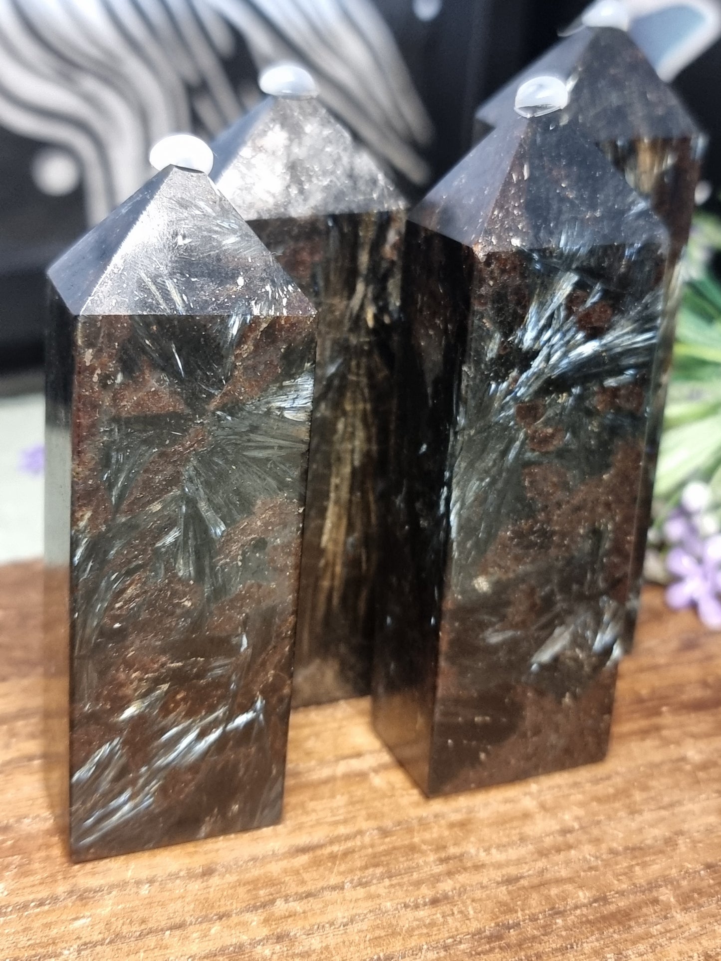Arfvedsonite towers (firework stone)