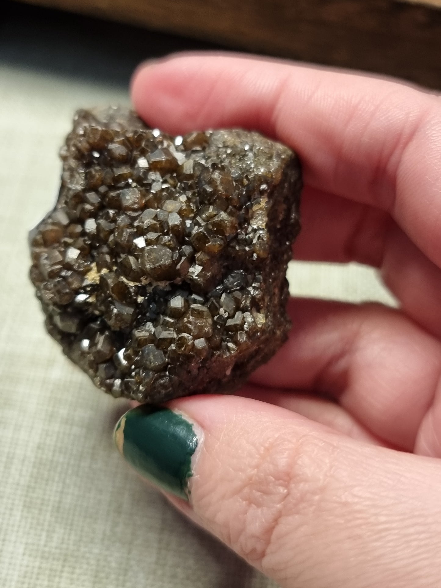Green garnet clusters