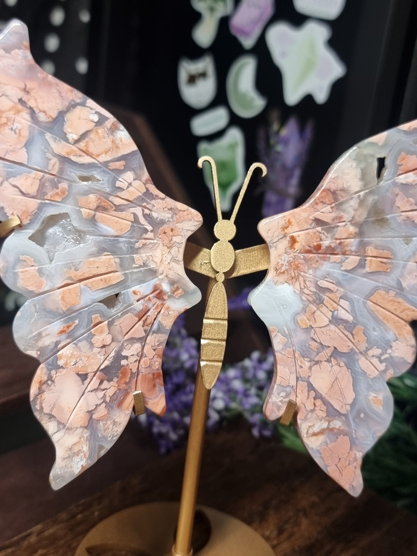 Pink agate wings