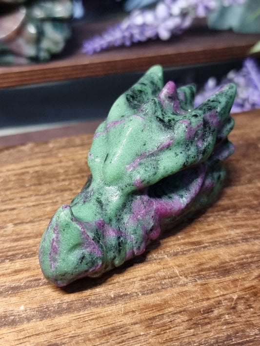 Ruby zoisite dragon head
