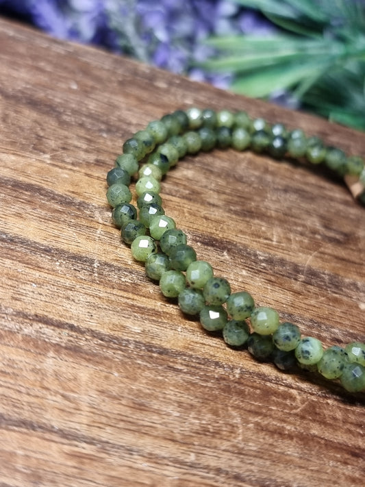 4mm faceted Nephrite jade bracelets