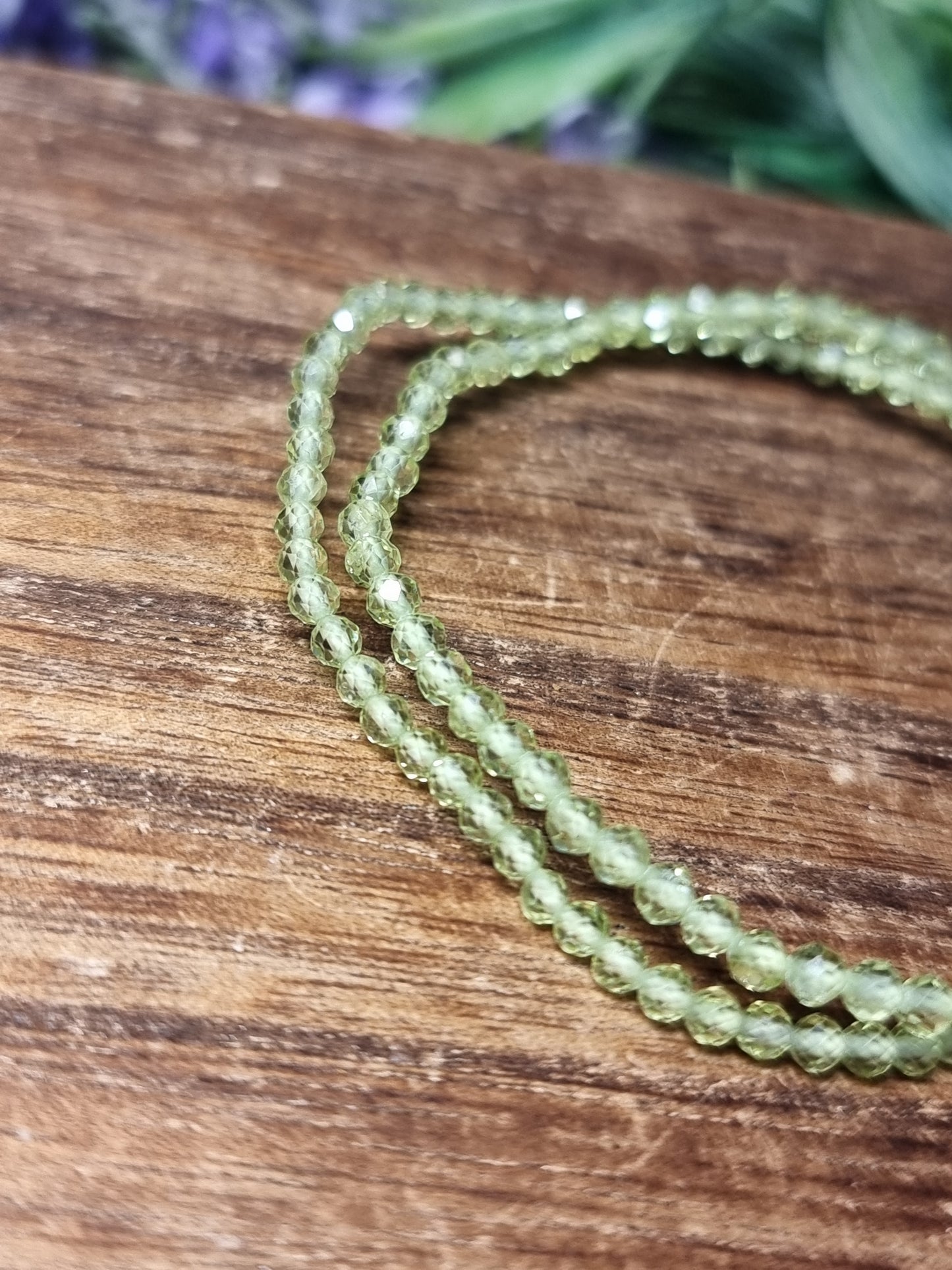 3mm faceted peridot bracelets