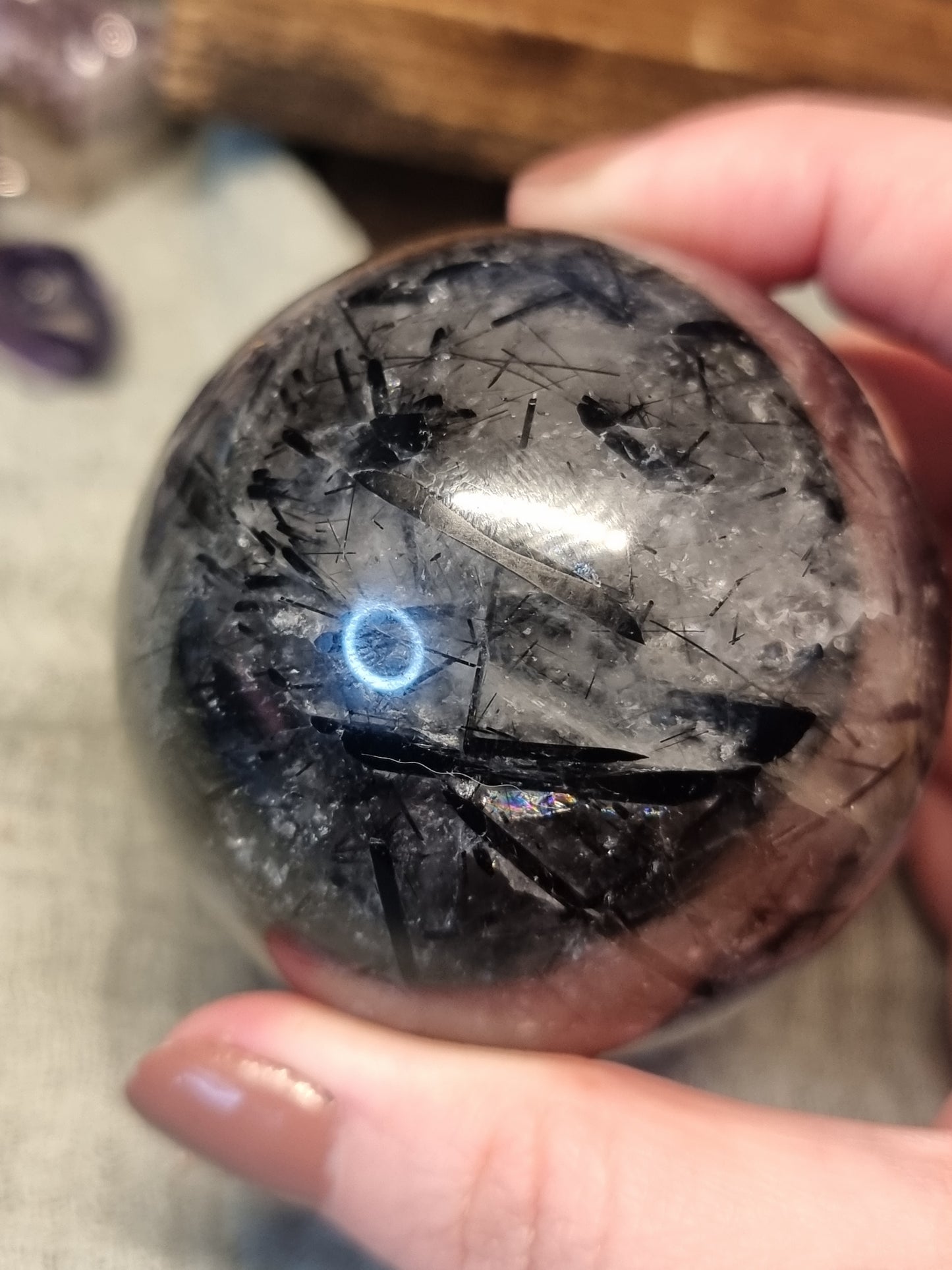 Tourmaline quartz spheres