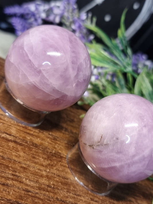 Kunzite spheres