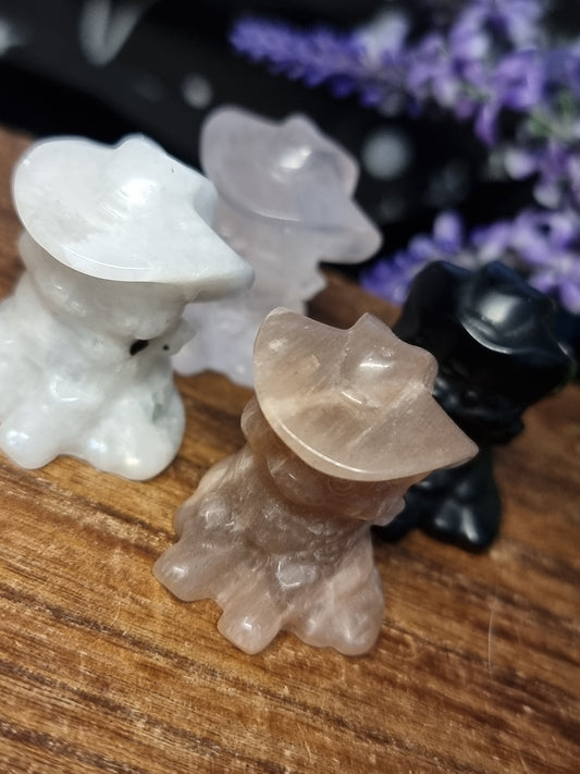 Cowboy cat carvings