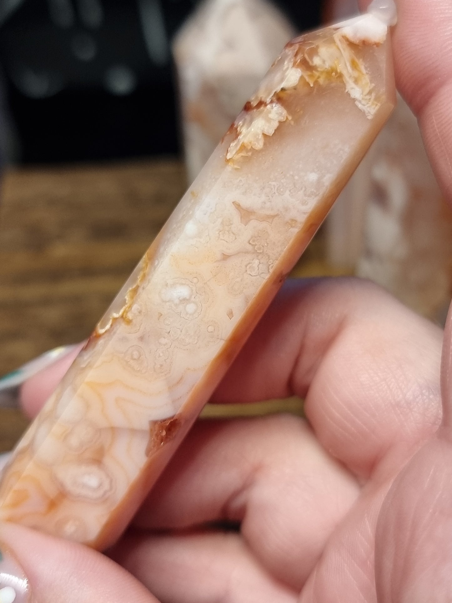 Peach flower agate towers