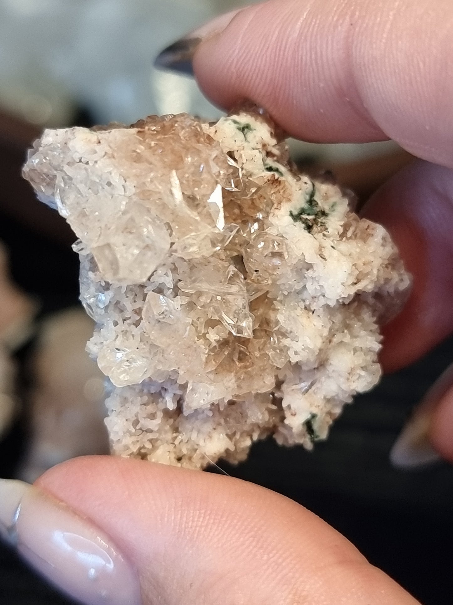 Rare apophyllite with red chalcedony specimens