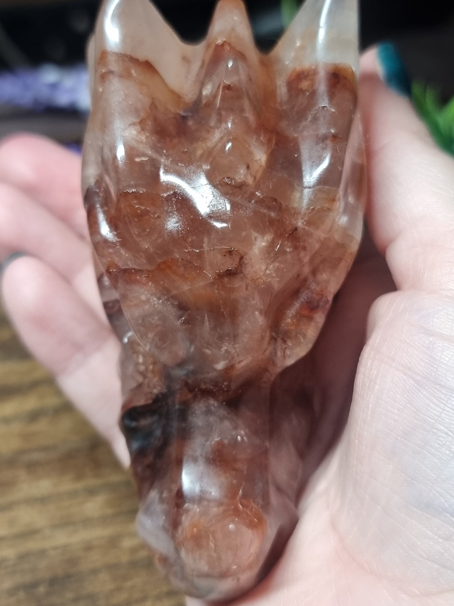 Fire quartz dragon head