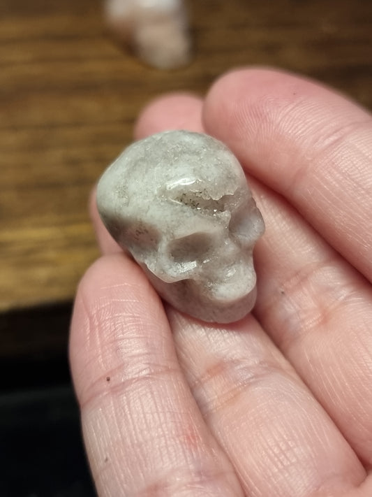 Mini pink amethyst skulls