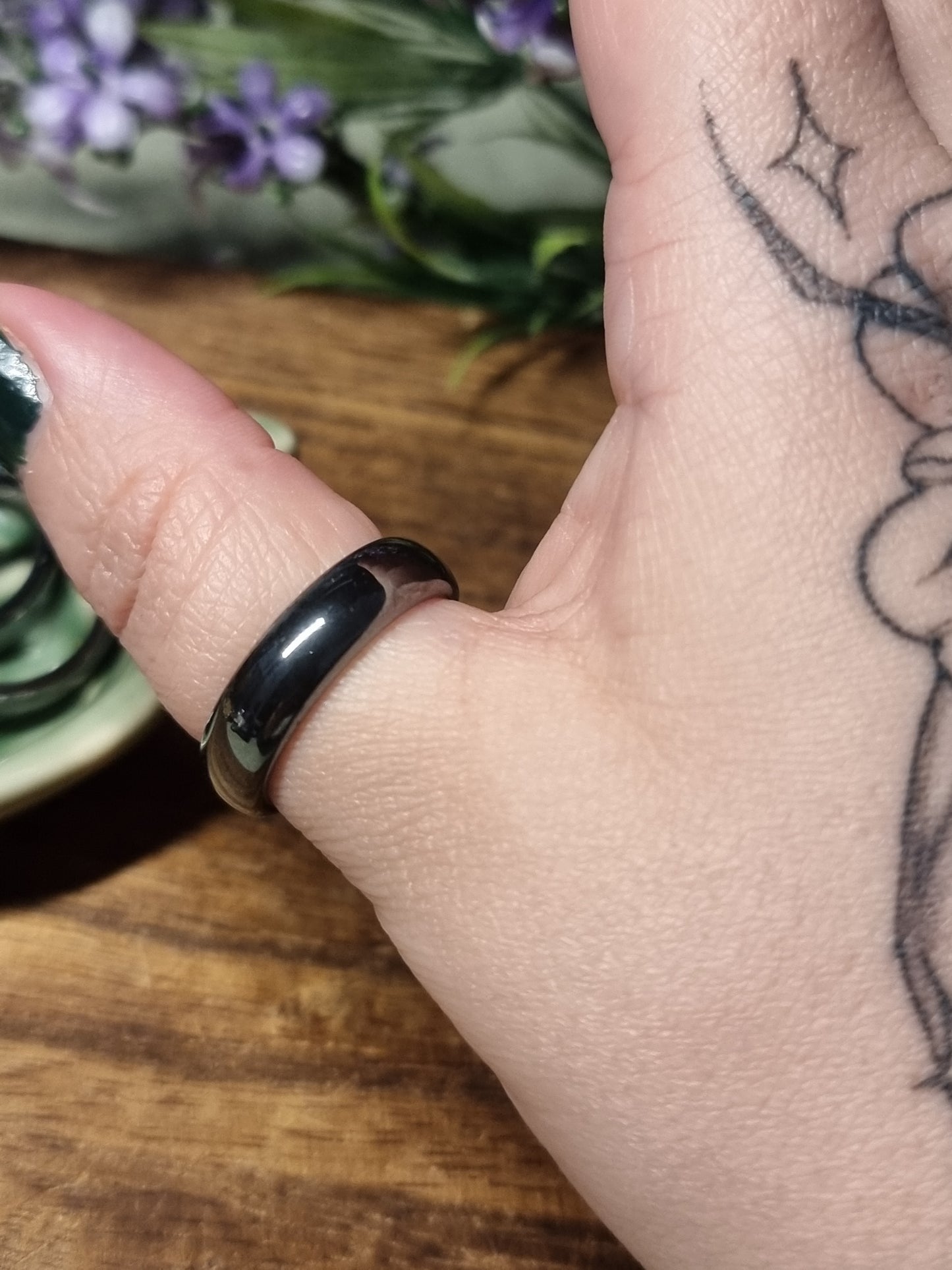 Hematite rings