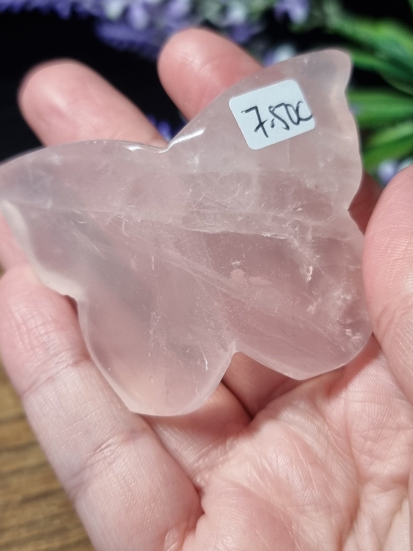 Rose quartz 3D butterfly