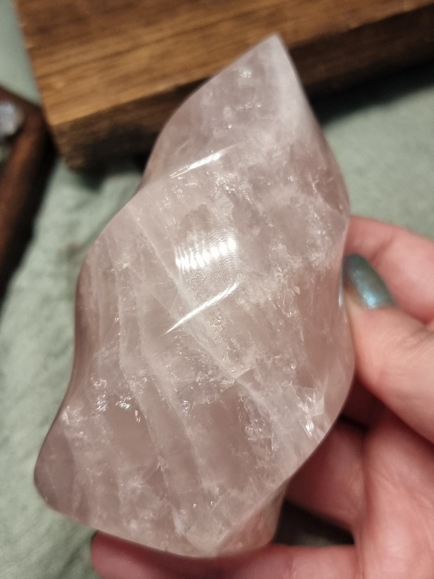 Rose quartz flames