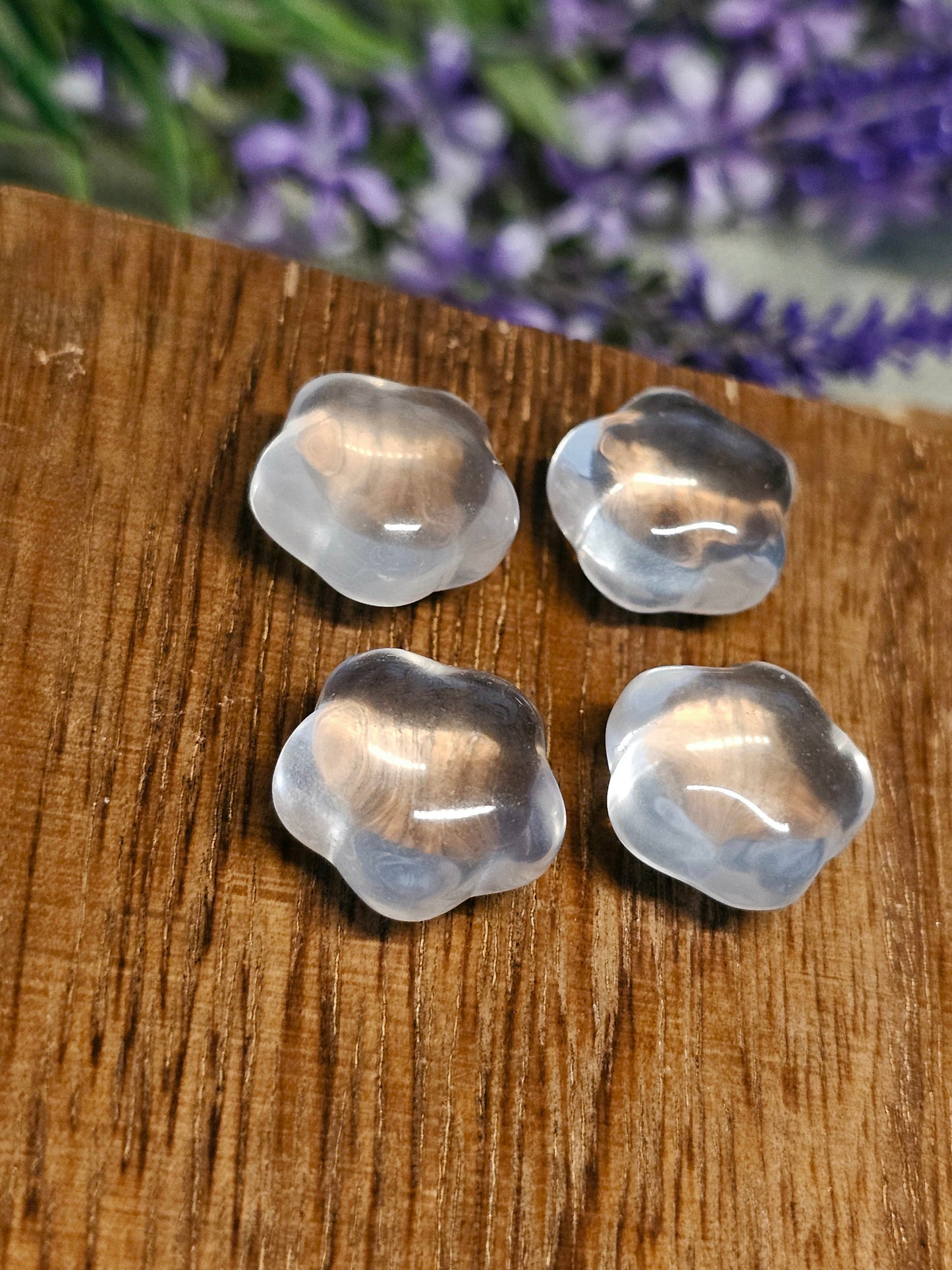 Mini clear quartz flowers