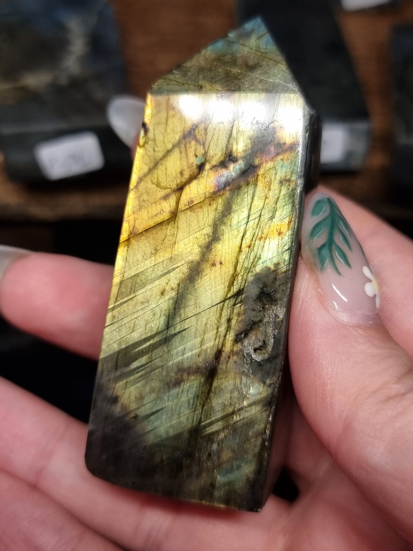 Spectralite towers (Finnish labradorite)