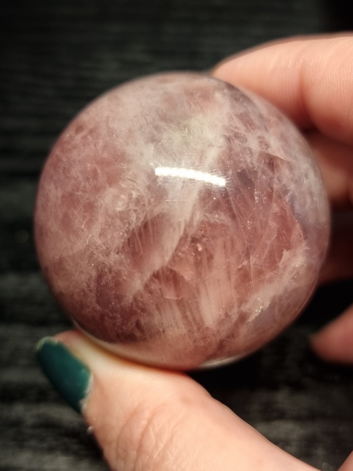 Lavender rose quartz spheres