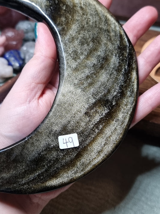 Large gold obsidian moon