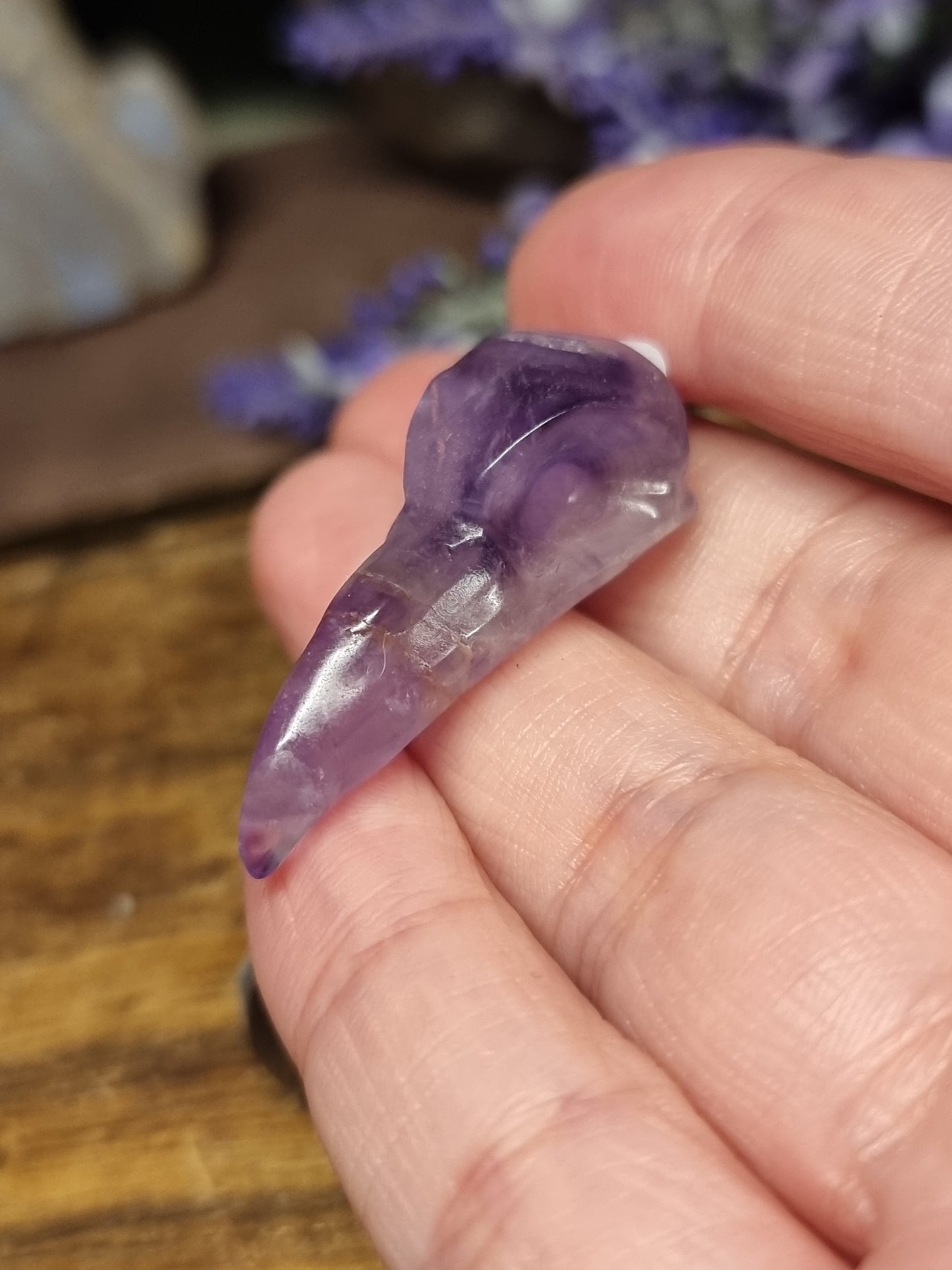 Bird skull carvings