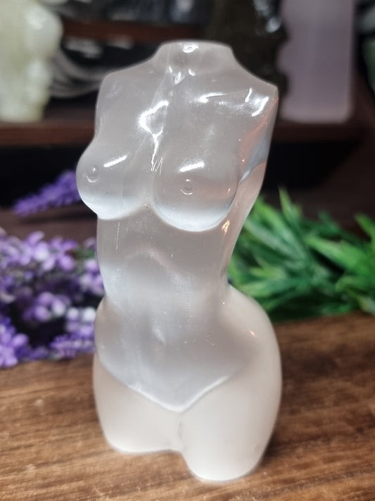 Satin spar body carving