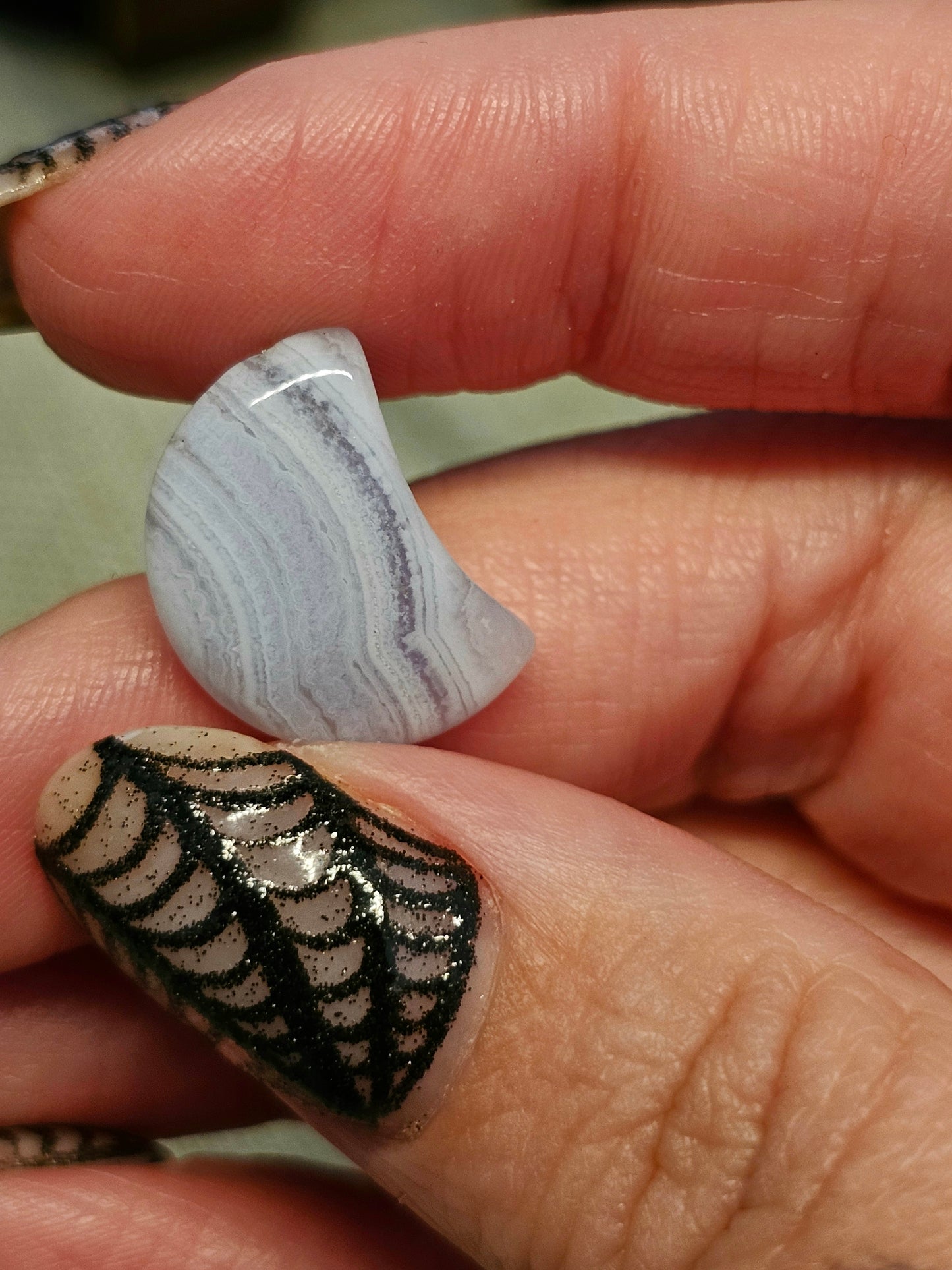 Mini blue lace agate moons