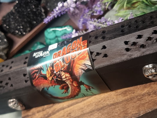 Wooden incense box & dragons blood incense