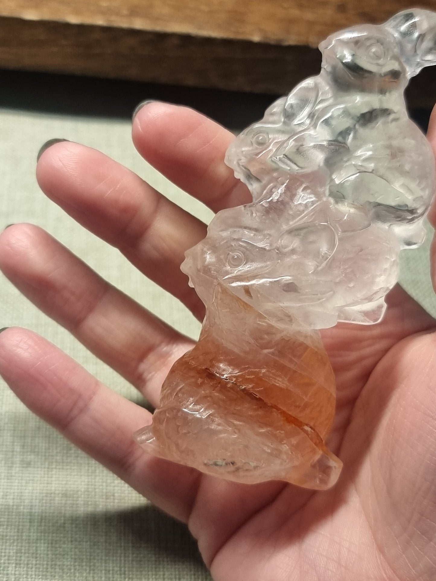 Fire quartz rabbit trio