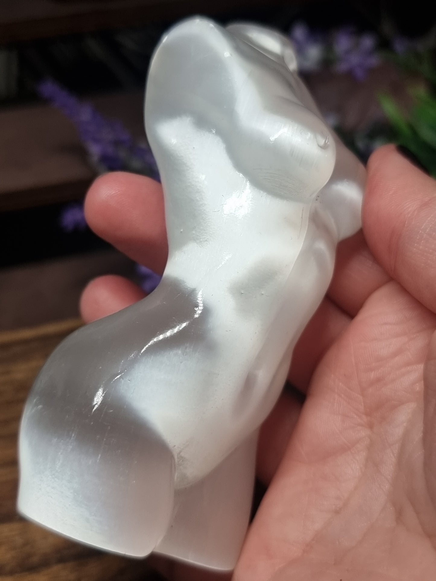 Satin spar body carving