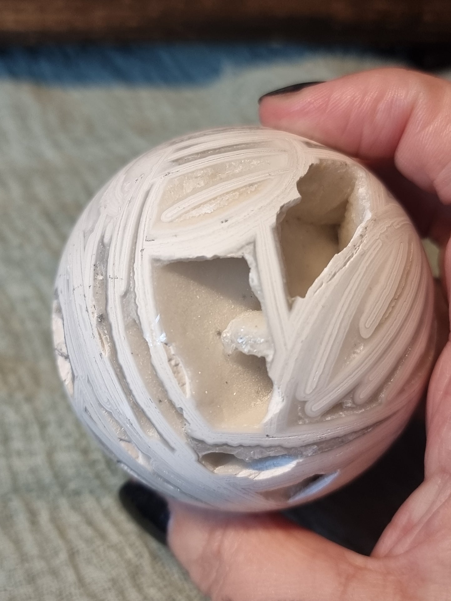 White Mexican agate spheres
