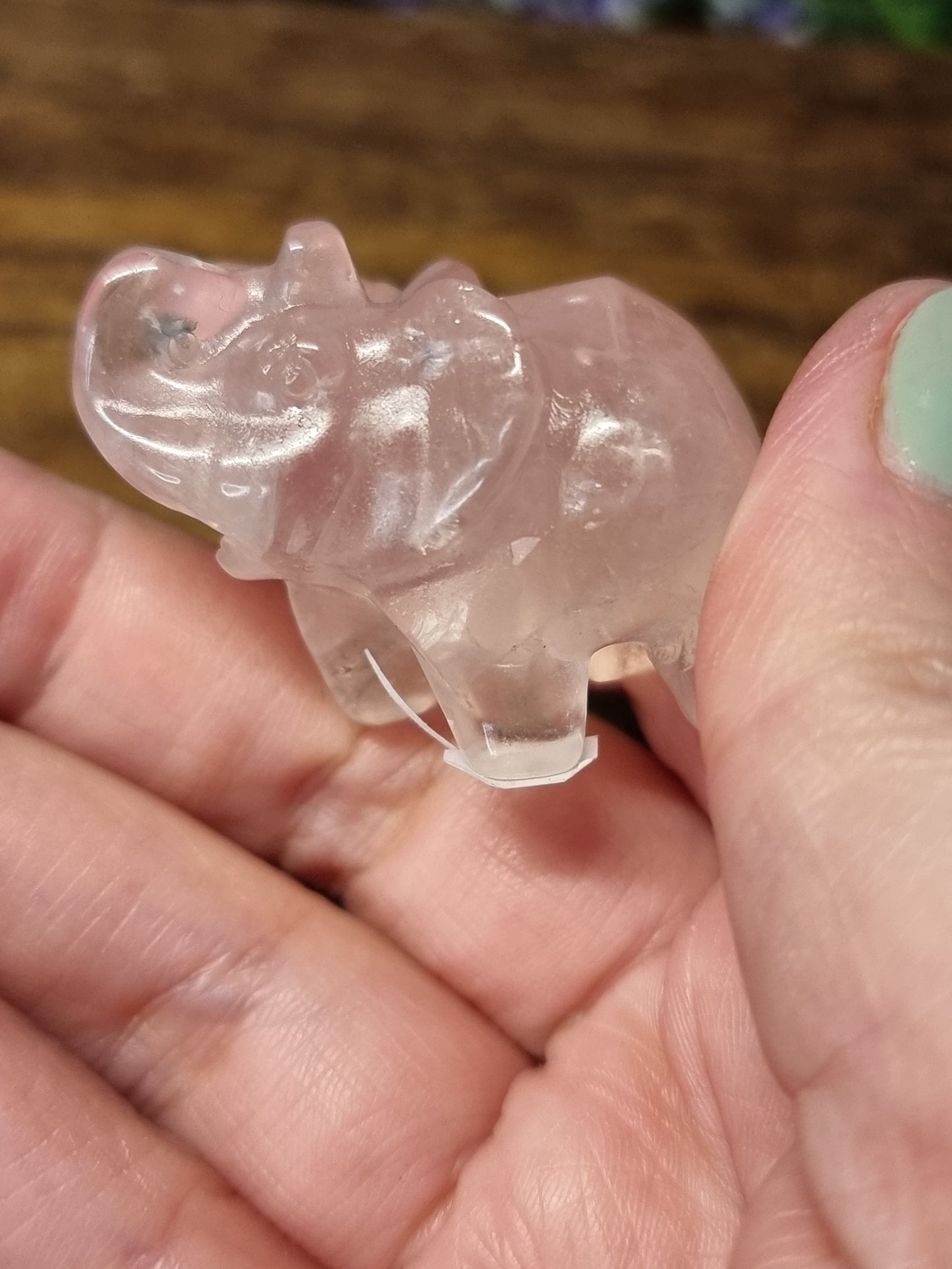 Rose quartz elephant