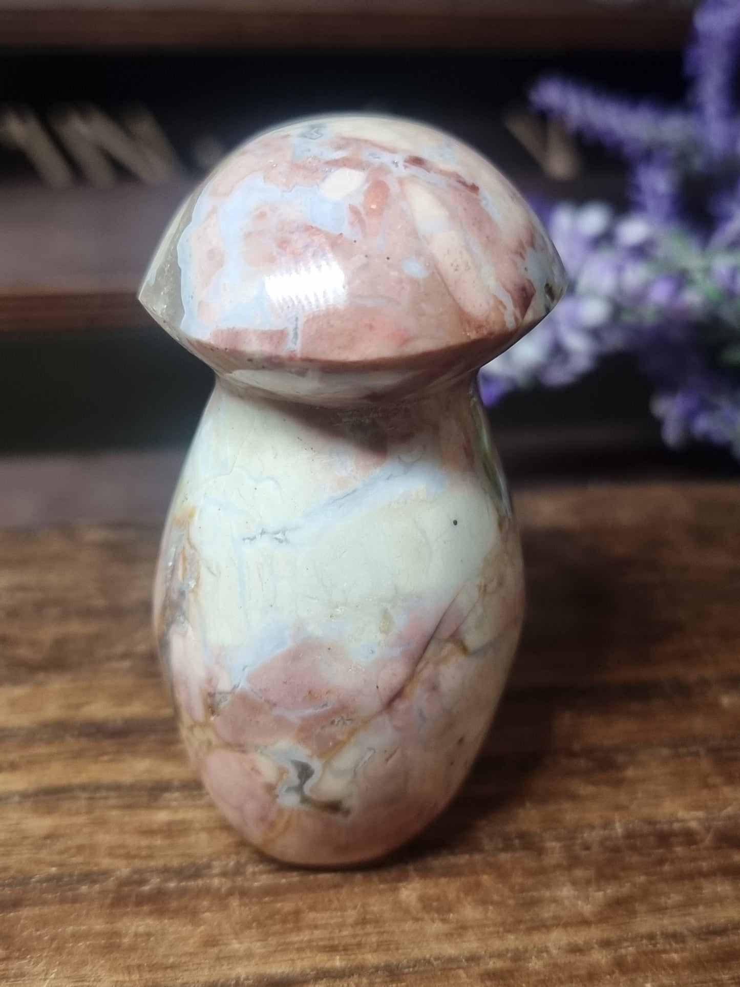 Pink agate mushroom