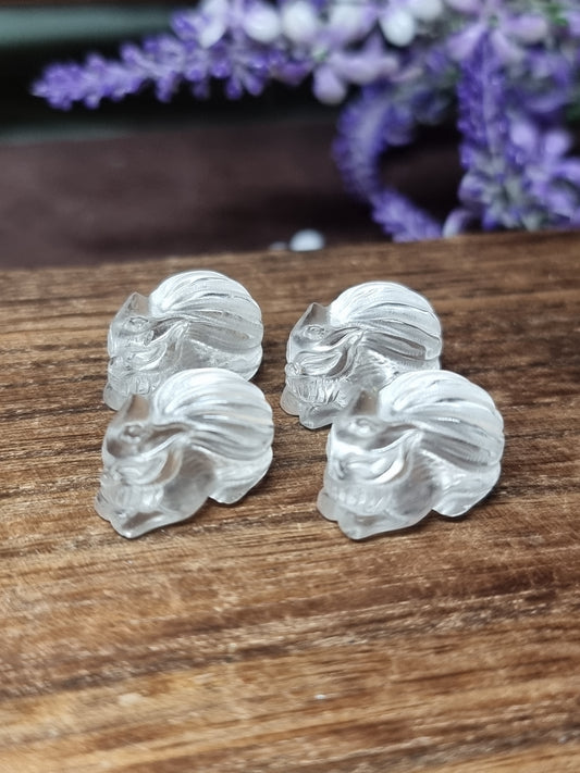 Mini clear quartz 9 tail fox carvings