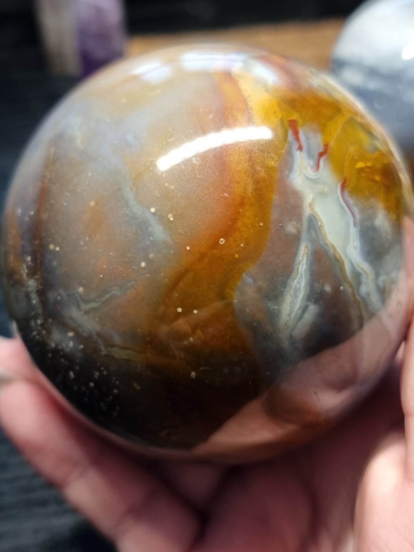 Starry sky agate spheres