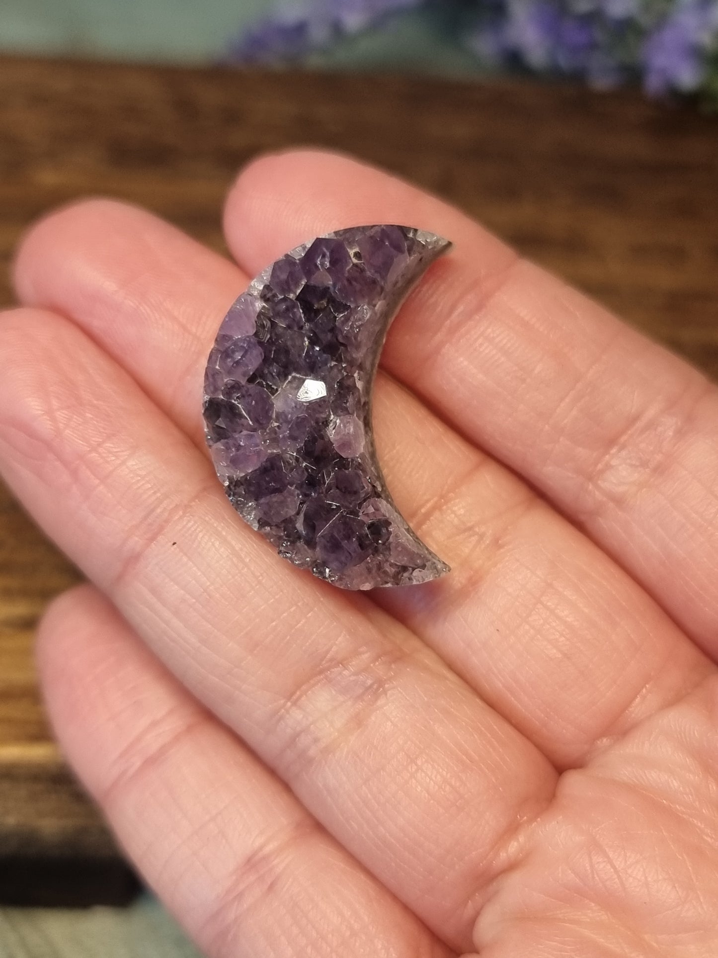 Amethyst druzy moon