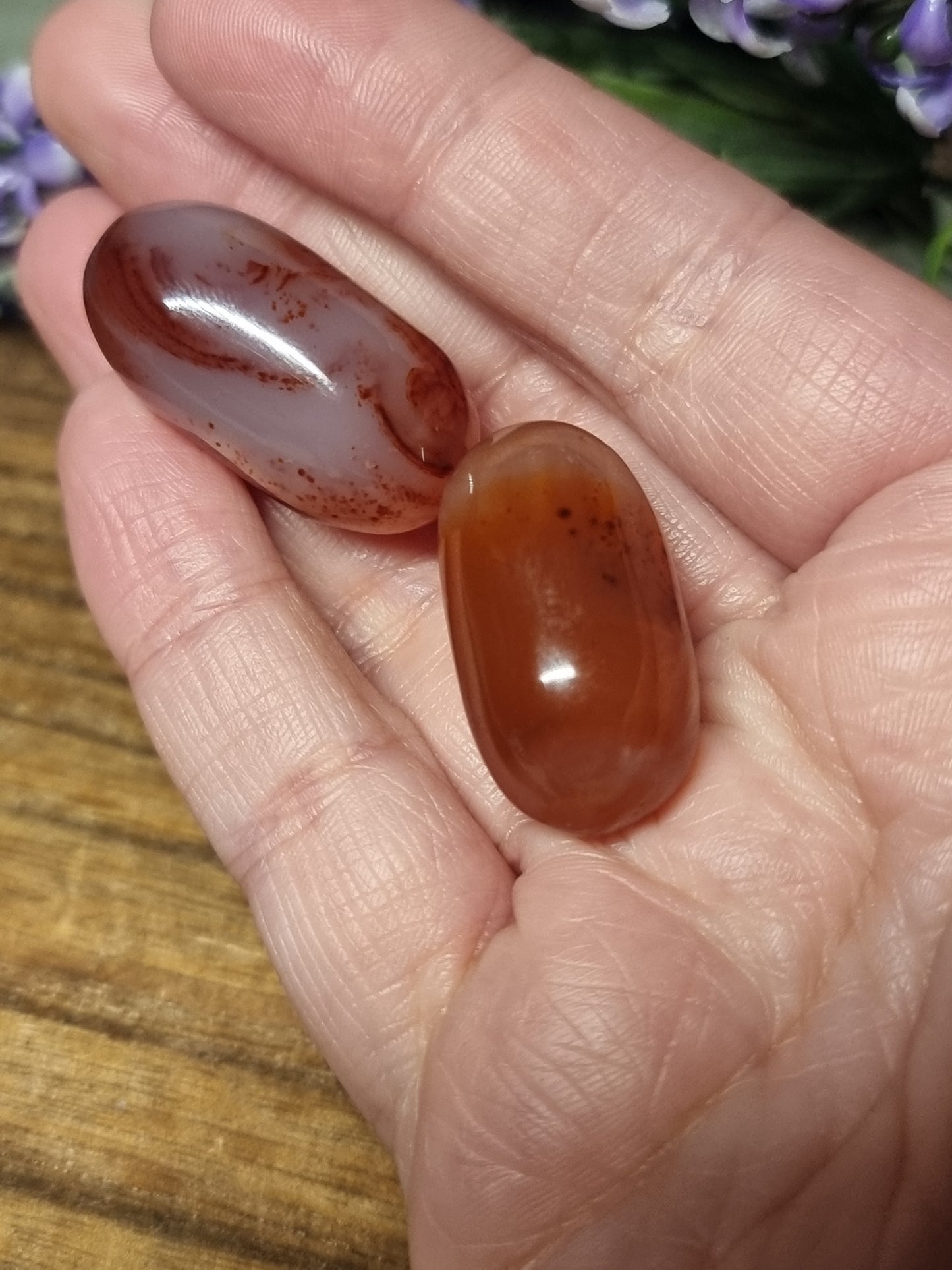 Mini carnelian lingams - enhanced